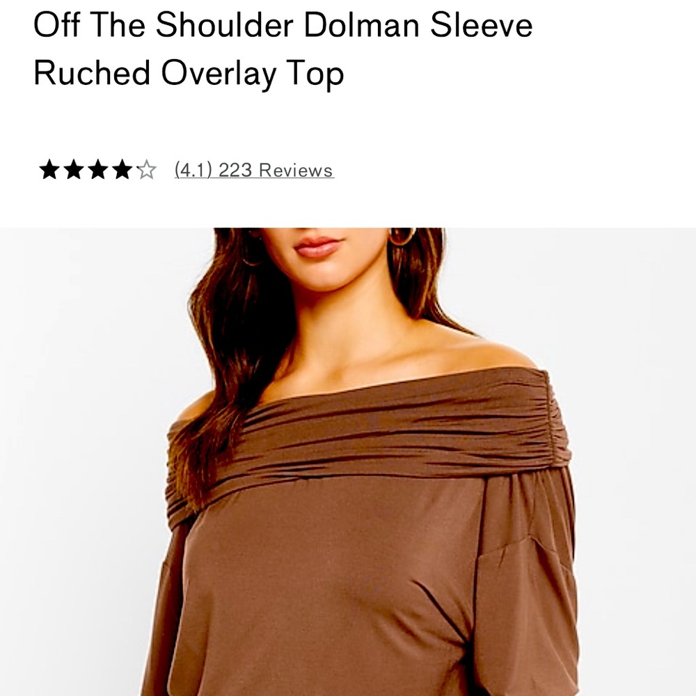 Express Brown Off-Shoulder Top